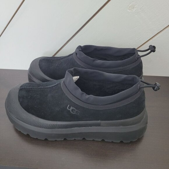 NEW UGG Mens 10 Tasman Weather Hybrid Shoes Black Suede & Rubber Slip-On /12CT - Picture 2 of 9